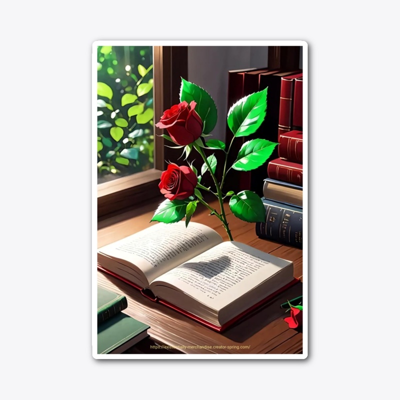 Rose with Book