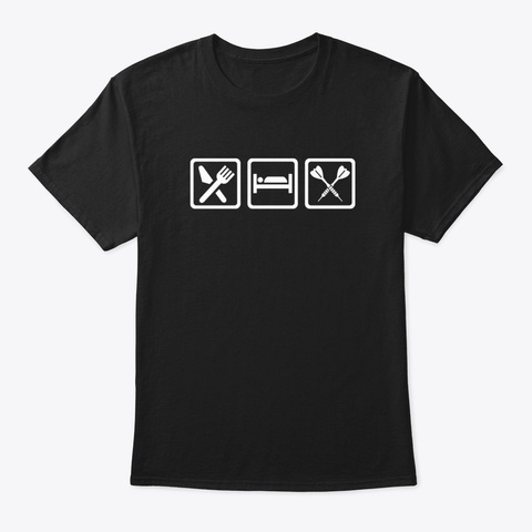 Eat Sleep Darts Lqr4f Black T-Shirt Front