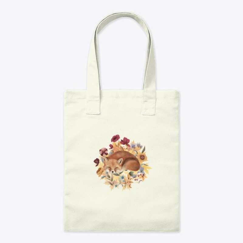 Cute Sleeping Fox With Autumn Vibe