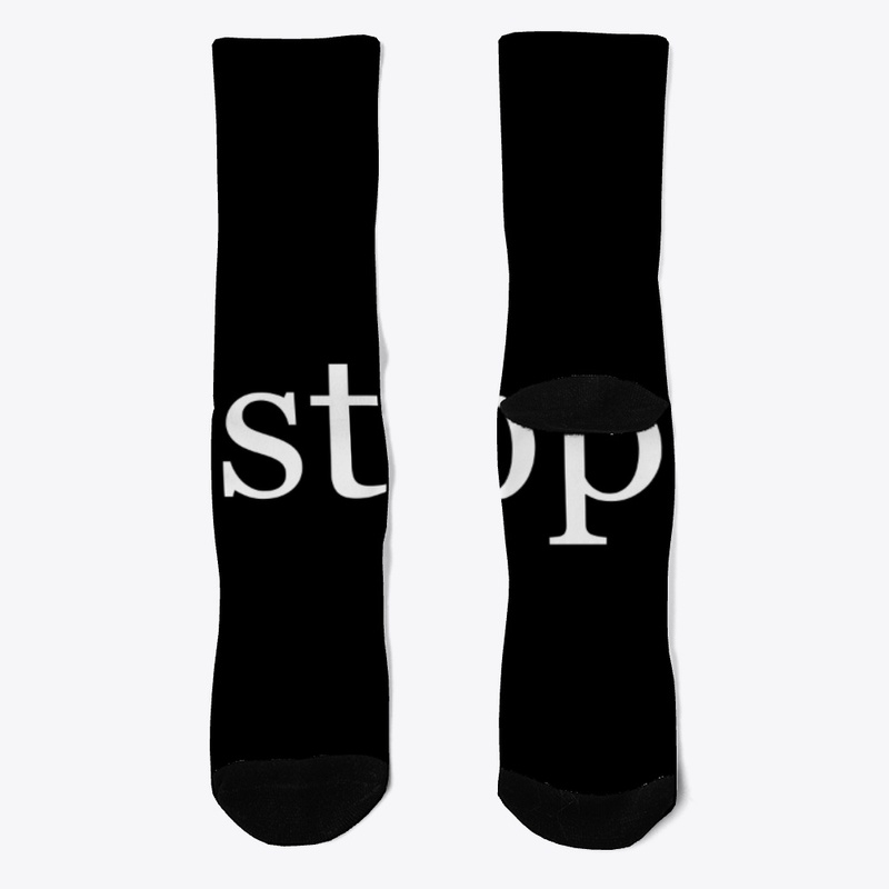 Stop in White on a Black Background