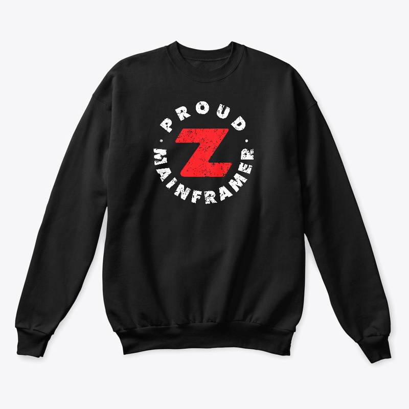 PROUD MAINFRAMER- WHITE TYPE, RED Z