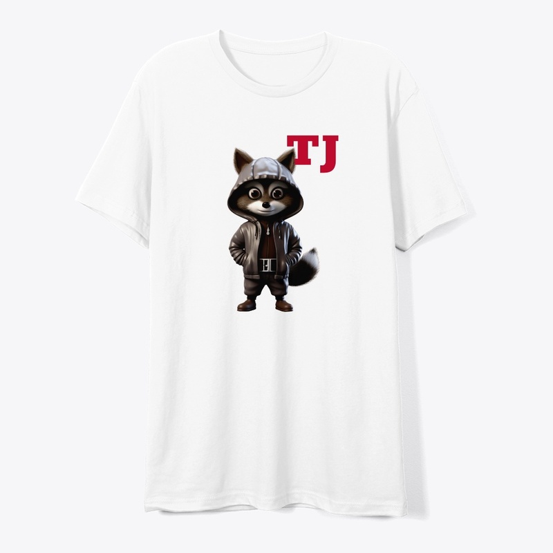 TJ leather hoodie racoon