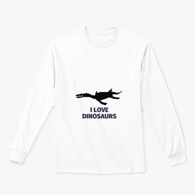 Pixel Art Dinosaur 12 White