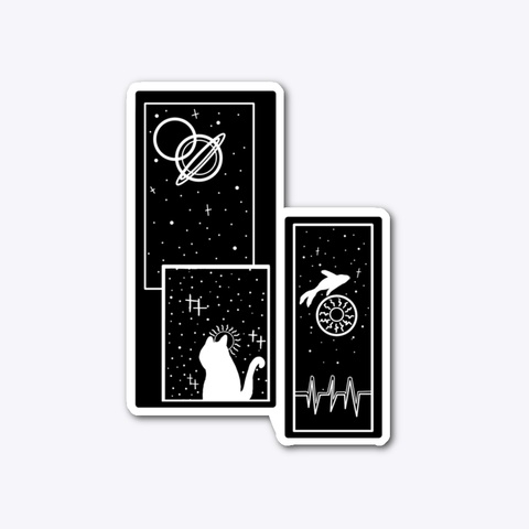 Black And White Sticker Standard T-Shirt Front