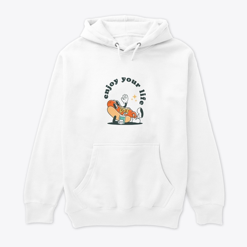 Orange Retro Hotdog Illustration T-Shirt