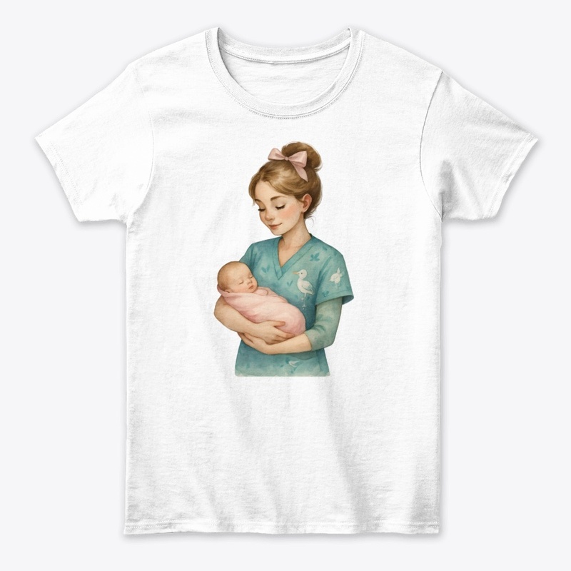 Nurturing Nurse and Baby Art