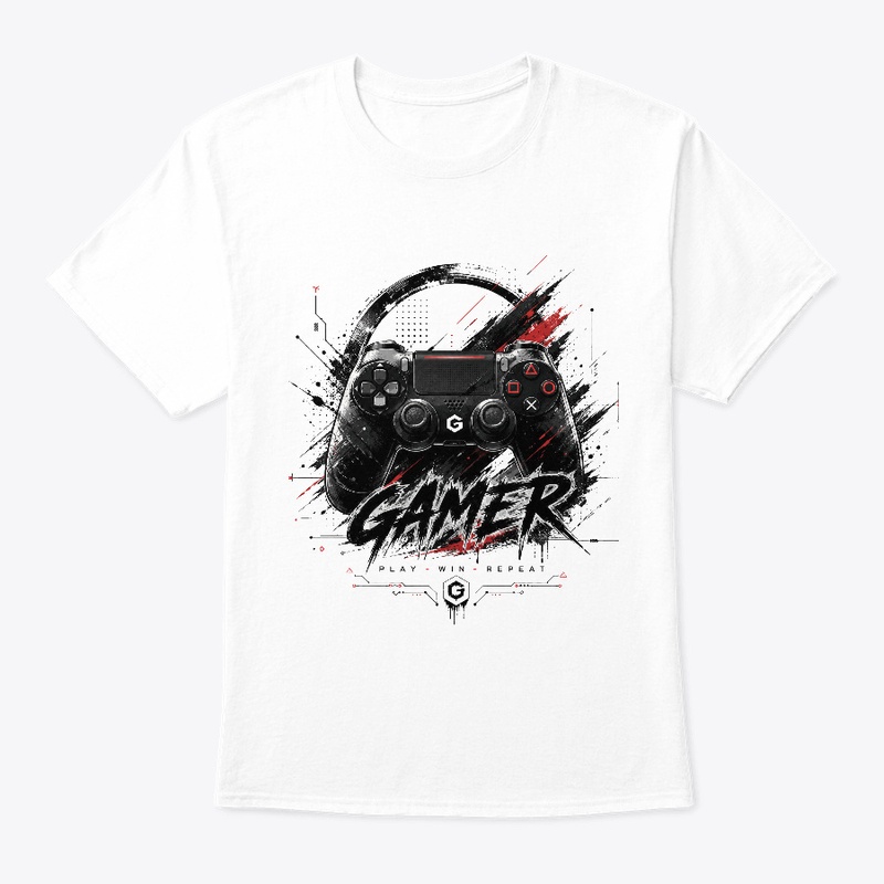 Gamer Controller Grunge T-Shirt Design