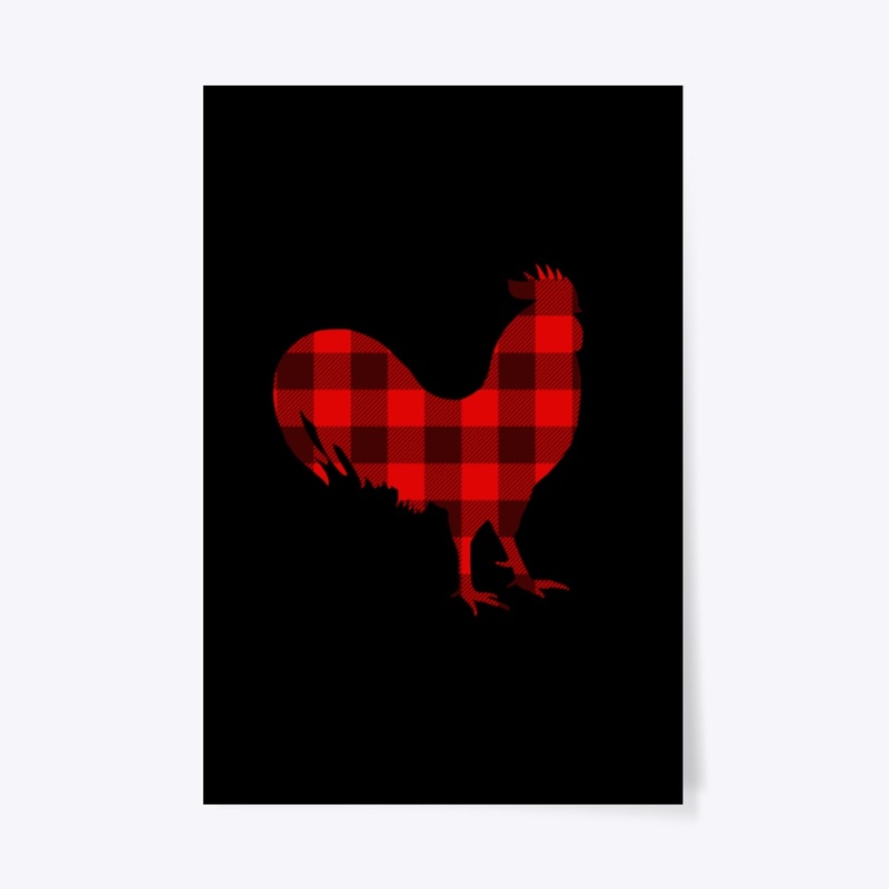 Plaid Christmas Rooster