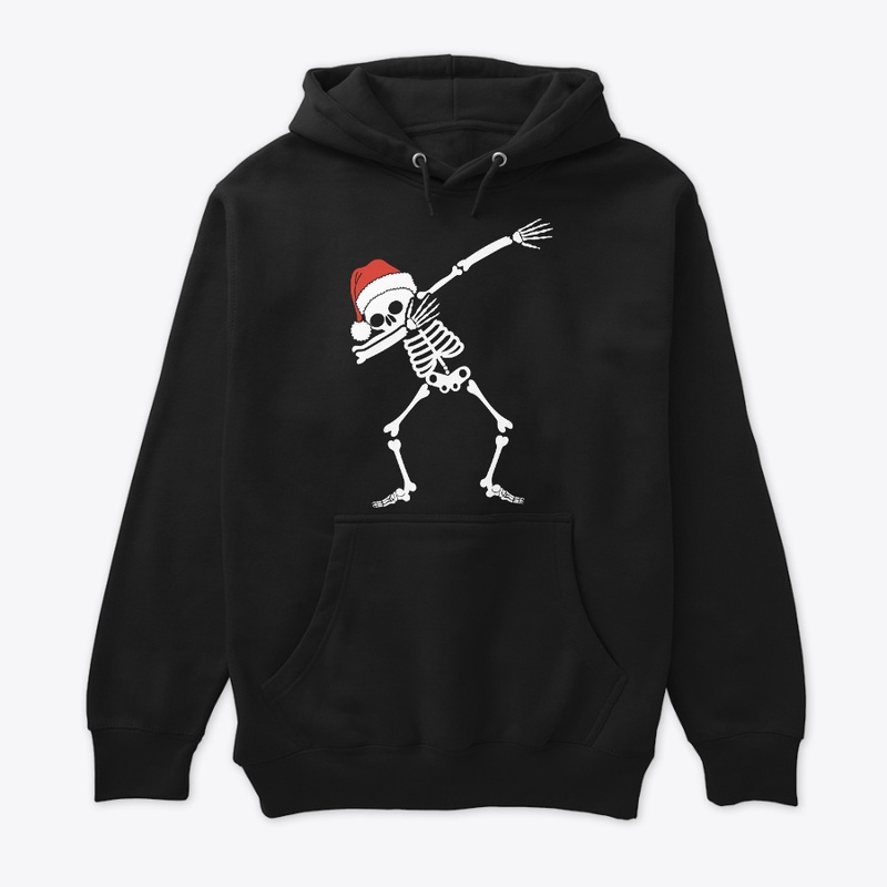 Dabbing Skeleton With Santa Hat