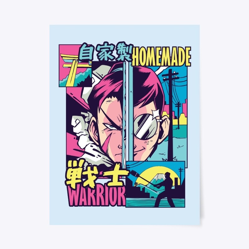 Anime Vaporwave Homemade Warrior