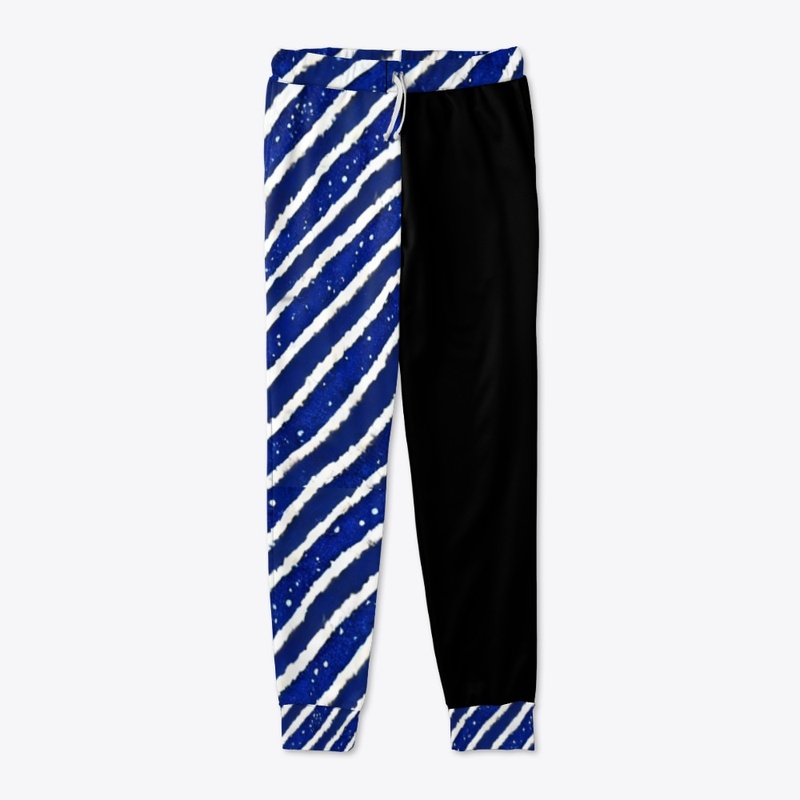 Blue, Black and White Glitter Stripes
