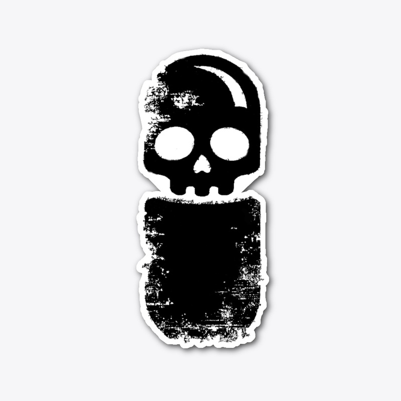 Black on White Pill Skull