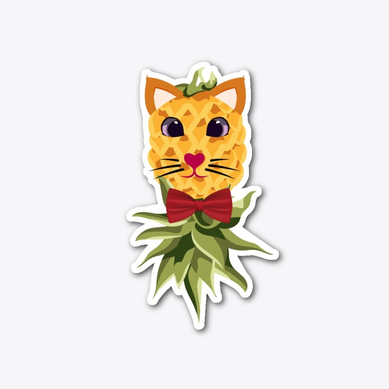 upside down pineapple with kitty cat fun