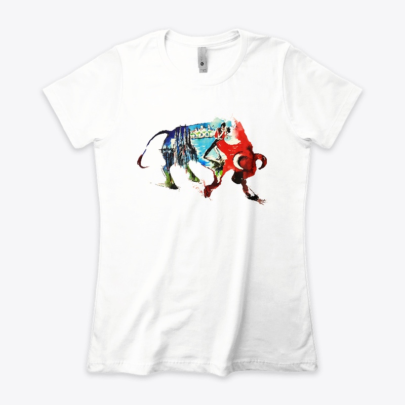 Spain Bull Vintage Travel Watercolor