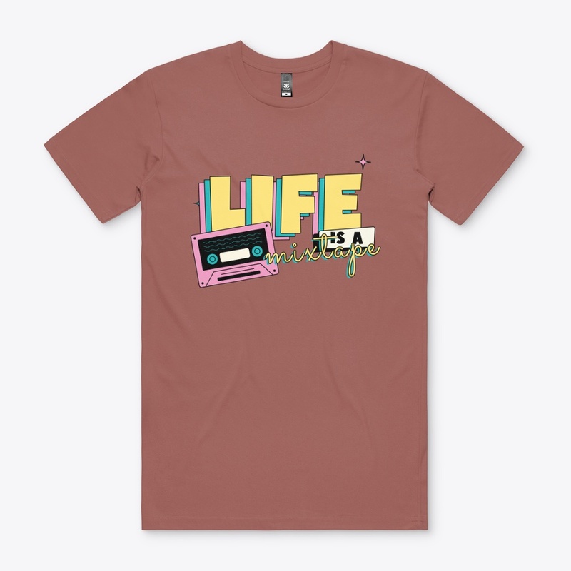 LIFE IS A MIXTAPE MIX TAPE TSHIRT FALL