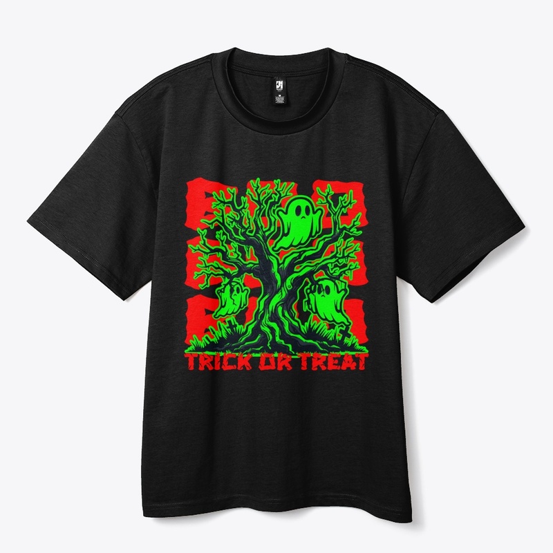 Neon Ghost Tree Trick or Treat