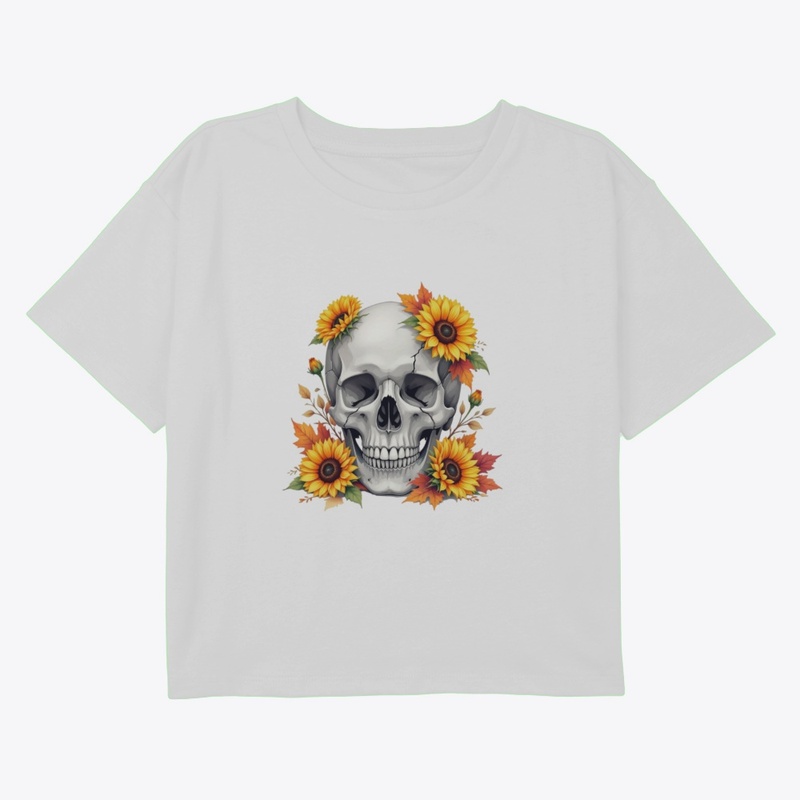 Skull in Bloom: Autumn Reverie T-Shirt