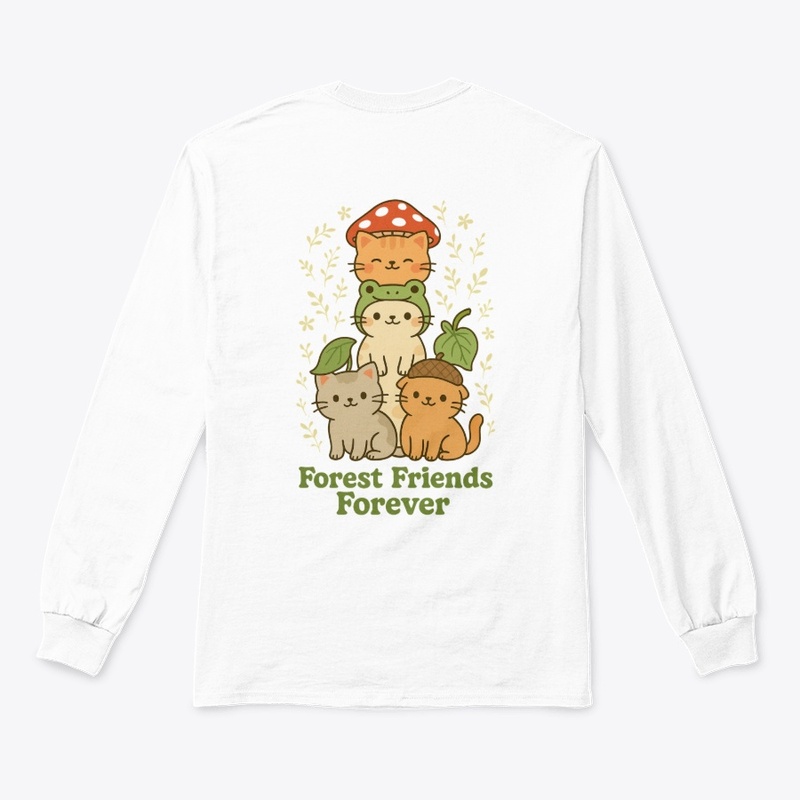 Forest Friend - Cute Frog Hat Cat Tee