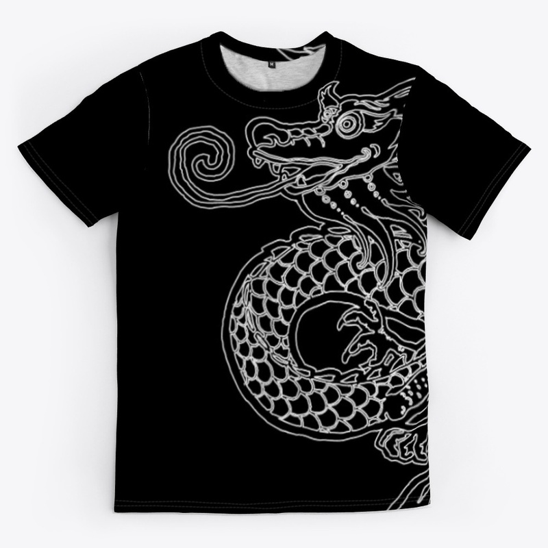 Dragon white outline design