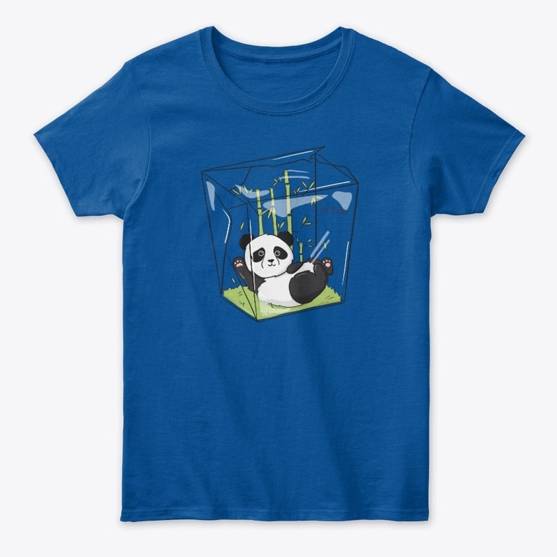 Cute panda in a ramen box with bambuu