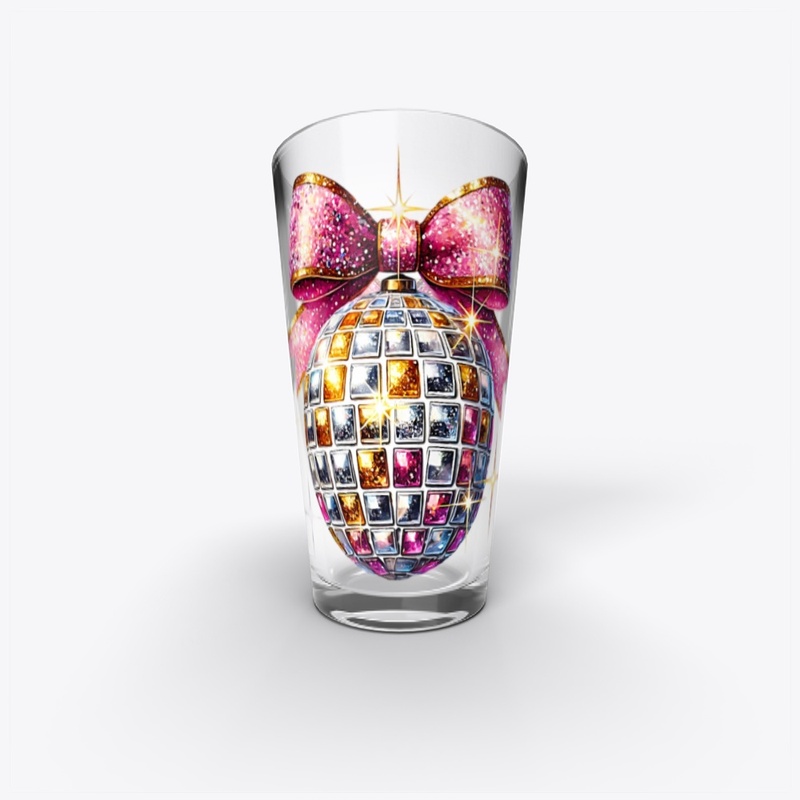 Pink Disco Ball Festive & Fabulous Black