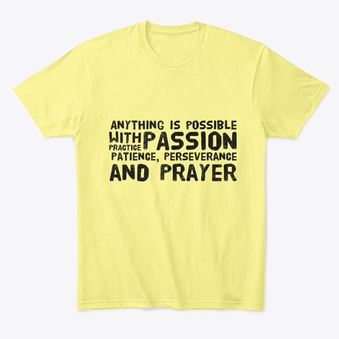 The Wilson's 5 Ps For Success Lemon Yellow  T-Shirt Front