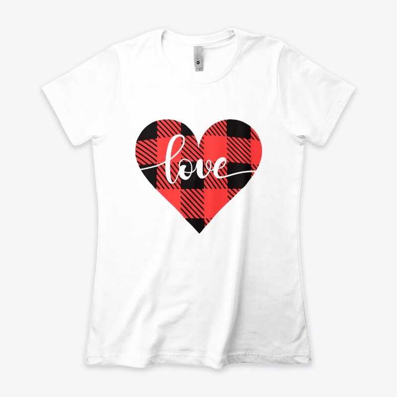 Valentine's Day Buffalo Plaid Heart Tee