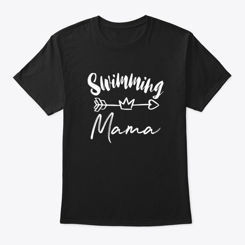 Swimming Mama Black T-Shirt Front