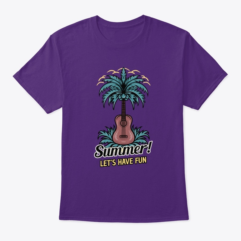 Summer Beach  Guitar Palm Tree  Design