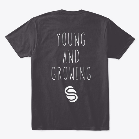 Young And Growing Heathered Charcoal  T-Shirt Back