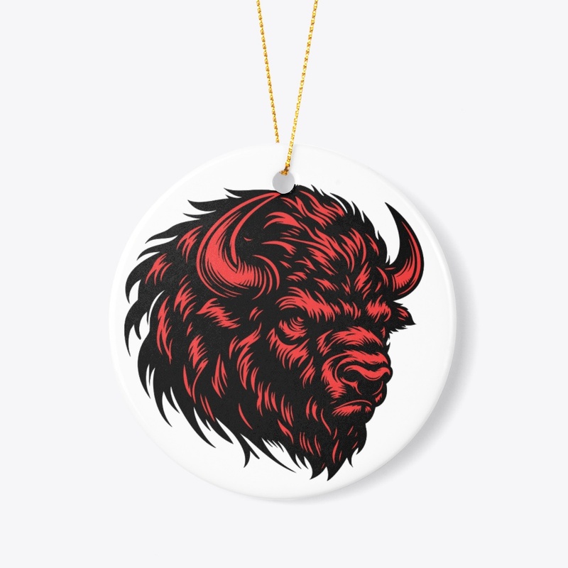 Angry Bison Head Design