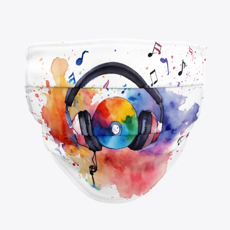 Musical vibes watercolor headphones