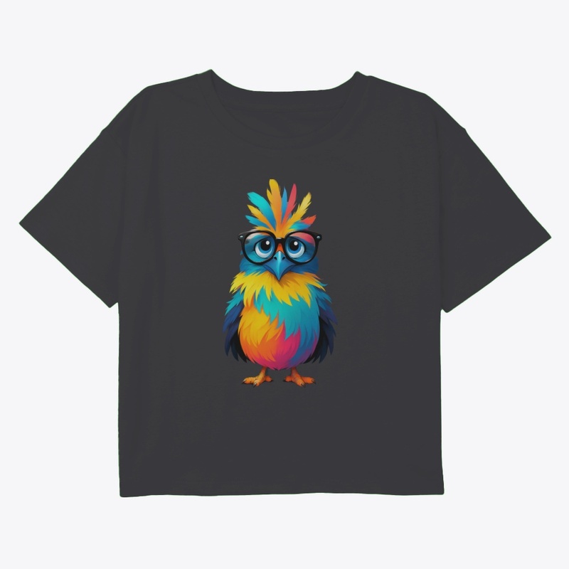 Color Splash Owl Bird with Glasses