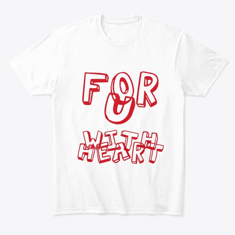 For u with heart printed comfort tee