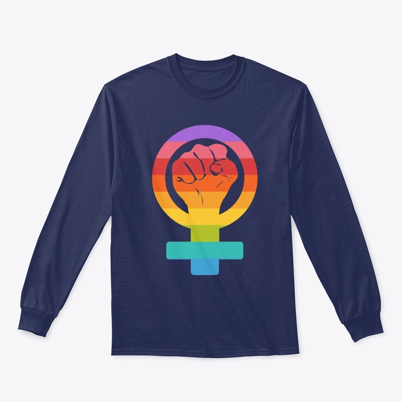 Colorful female activist symbol