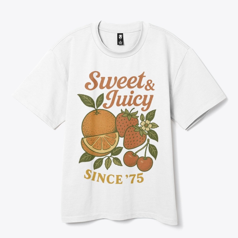 Sweet & Juicy Since 75 Retro Fruit Vibes