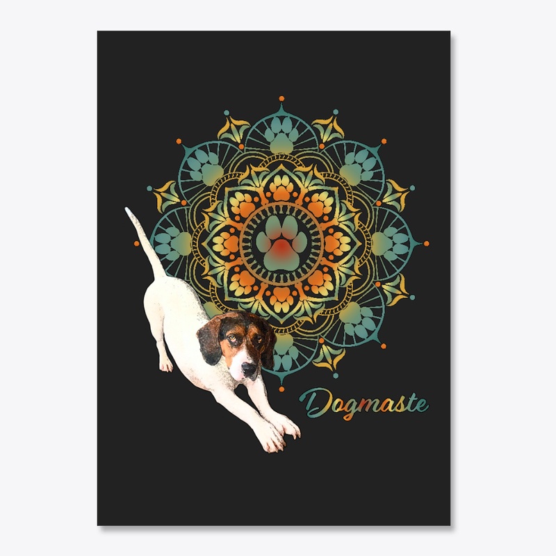 Dogmaste - Yoga dog with dog paw mandala