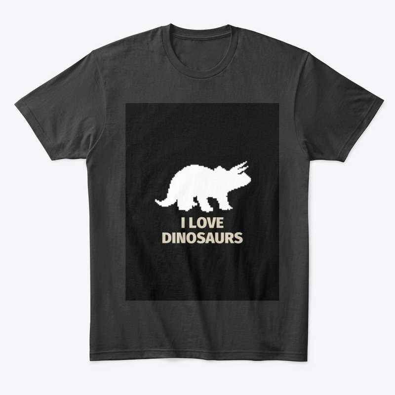 Pixel Art Dinosaur 14 Black