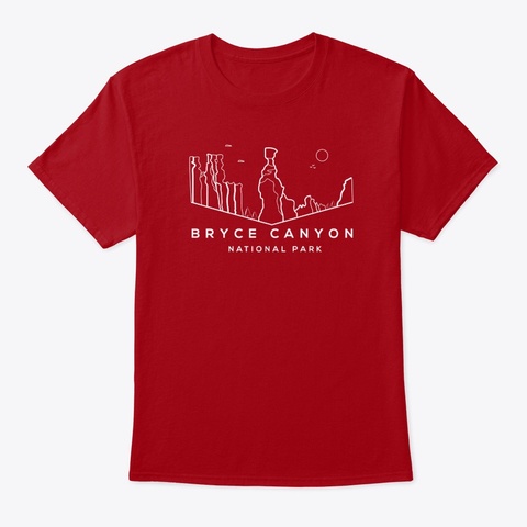 Bryce Canyon Tratto Bianco Deep Red Maglietta Front