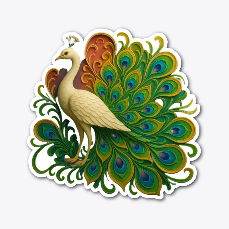 This elegant peacock sticker vibrant 