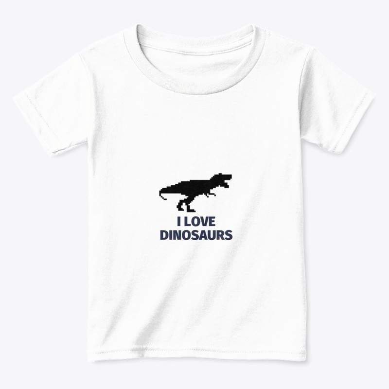 Pixel Art Dinosaur 4 White