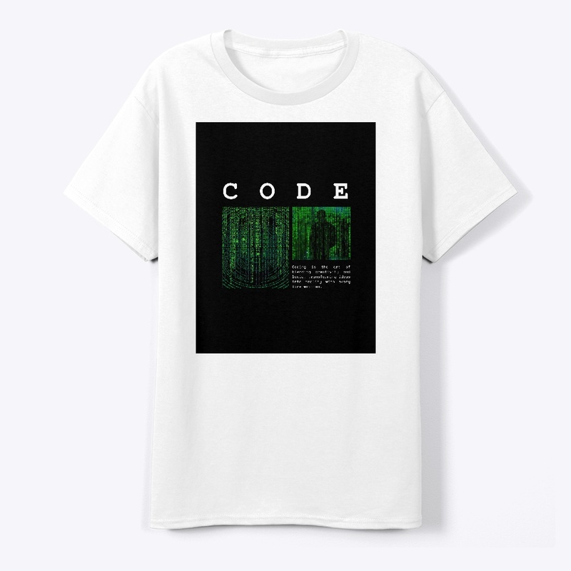 Round Neck- coding Print 