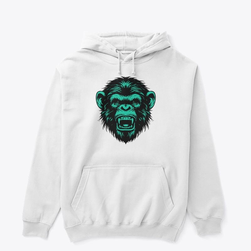 Angry Chimpanzee Head Art