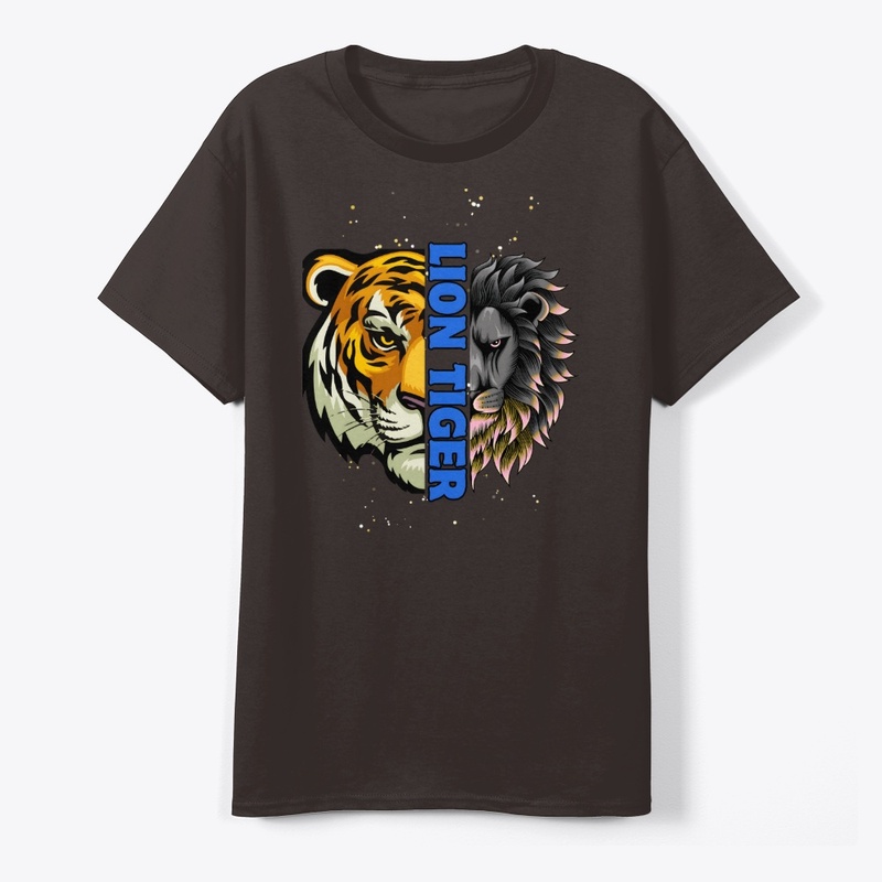 Lion Tiger Colorful White T-shirt Design