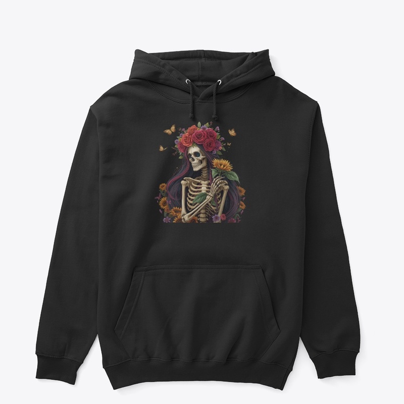 Mystical Skeleton Holding Sunflower Art