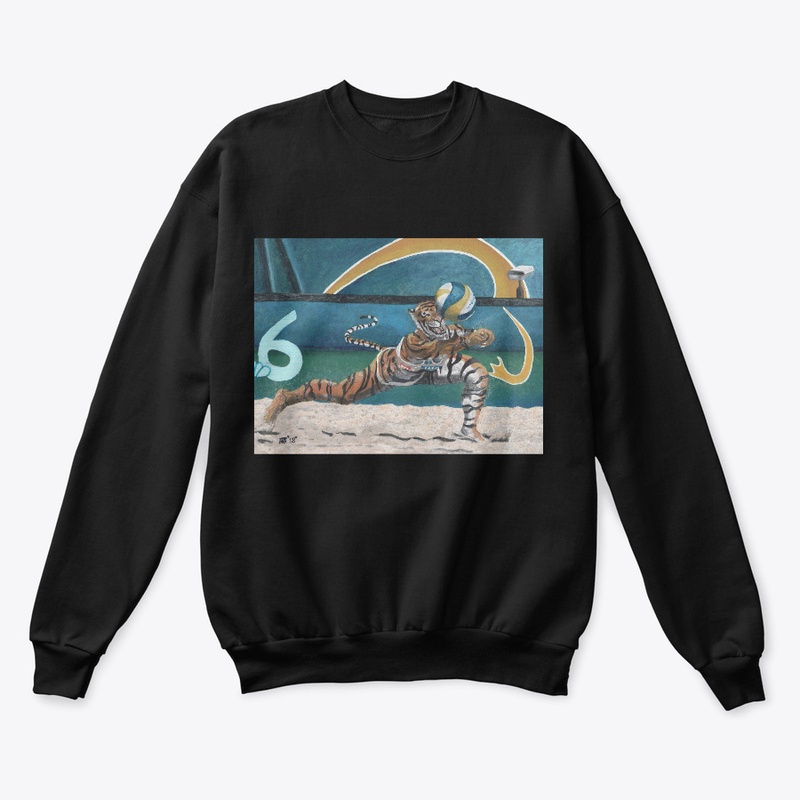 Cat Warrior Playing Volleyball