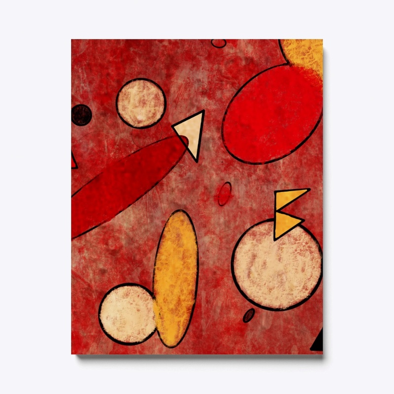 Circular Pattern Abstract Red Fall Tee