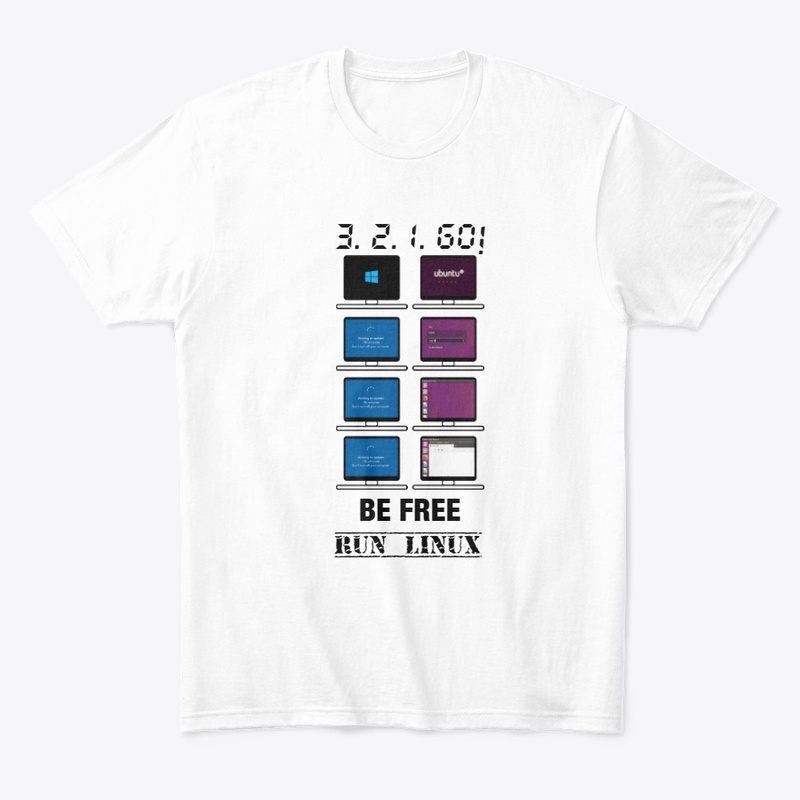 BE FREE RUN LINUX TSHIRT