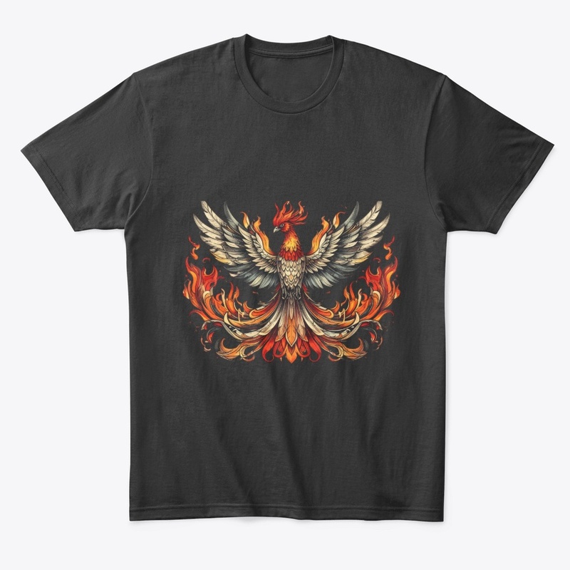The image features a phoenix