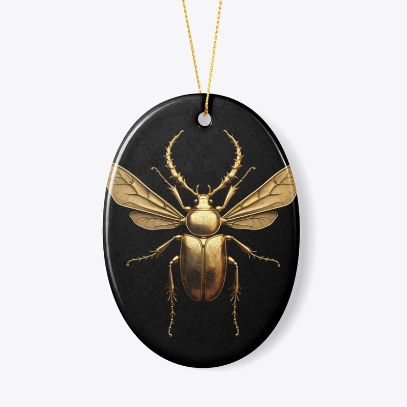 golden egyptian scarab with wings